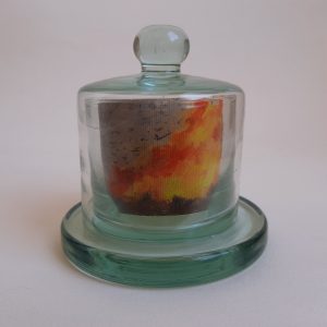 Panorâmica - óleo s/ tela e vidro reciclado, 2018 - 08 x 4,5 cm